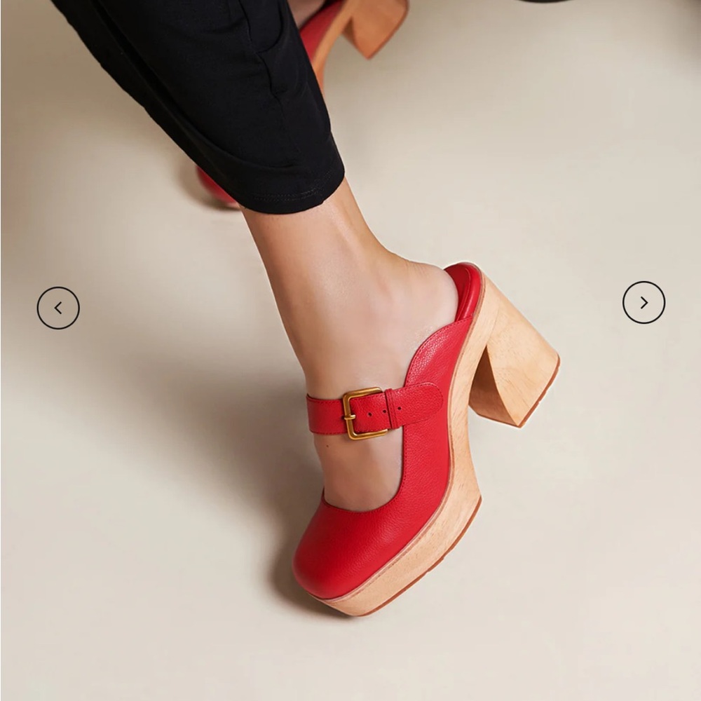 Charlotte Stone Charis red platform Mary Janes NWT